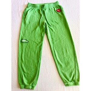 Aerie Green Ski Graphic Sweatpants Joggers Medium Lime Green Winter Patches